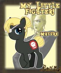 Size: 1002x1205 | Tagged: safe, artist:kari-usagi, king of fighters, mature (kof), my little fighter, ponified, snk