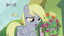 Size: 1920x1080 | Tagged: safe, derpy hooves, pegasus, pony, g4, caption, female, image macro, mare, meme, solo