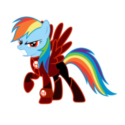 Size: 1152x1152 | Tagged: safe, artist:motownwarrior01, artist:sunran80, rainbow dash, g4, angry, dc comics, female, green lantern, green lantern (comic), red eyes, red lantern, red lantern corps, simple background, solo, transparent background, wristband