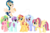 Size: 900x585 | Tagged: safe, artist:pencillspark, indigo zap, lemon zest, sour sweet, sugarcoat, sunny flare, sunset shimmer, earth pony, pegasus, pony, unicorn, equestria girls, g4, alternate mane six, alternate universe, equestria girls ponified, ponified, sunset mane six, watermark