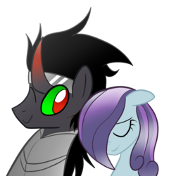 Size: 1000x1000 | Tagged: safe, artist:mishti14, king sombra, sapphire joy, crystal pony, pony, g4, a better ending for sombra, awww, female, love, male, shipping, simple background, sombrajoy, straight, transparent background, vector