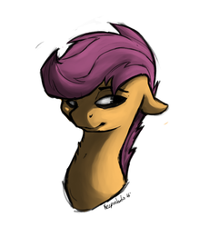 Size: 700x800 | Tagged: safe, artist:keeponhatin, scootaloo, g4, female, glare, solo