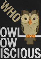 Size: 2480x3508 | Tagged: safe, artist:skeptic-mousey, owlowiscious, bird, owl, g4, male, poster, solo, typography