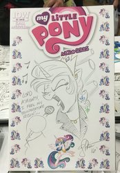 Size: 836x1200 | Tagged: safe, artist:andy price, idw, princess celestia, alicorn, pony, g4, micro-series #8, my little pony micro-series, elvis presley, female, mare, singing, solo, traditional art