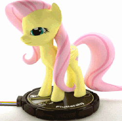 Size: 574x568 | Tagged: safe, artist:tjeb, fluttershy, pegasus, pony, g4, 3d, animated, blender, female, heroclix, mare, solo, spinning, talking