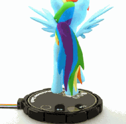 Size: 574x568 | Tagged: safe, artist:tjeb, rainbow dash, pegasus, pony, g4, 3d, animated, blender, female, heroclix, solo, spinning