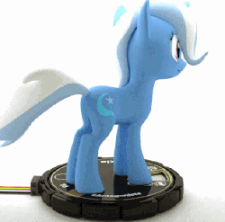 Size: 574x568 | Tagged: safe, artist:tjeb, trixie, pony, unicorn, g4, 3d, animated, blender, blinking, butt, featureless crotch, female, heroclix, mare, open mouth, plot, simple background, smiling, solo, spinning, white background