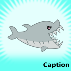 Size: 1024x1024 | Tagged: safe, jumpy the shark, shark, derpibooru, .svg available, caption, meta, spoilered image joke, svg, template, vector