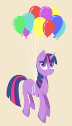 Size: 1357x2372 | Tagged: safe, artist:theotherdash, twilight sparkle, g4, balloon, female, lineless, simple background, solo