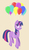 Size: 1357x2372 | Tagged: safe, artist:theotherdash, twilight sparkle, g4, balloon, female, lineless, simple background, solo