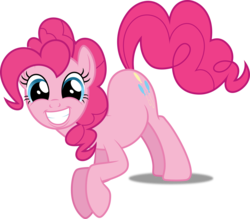 Size: 5701x5000 | Tagged: safe, artist:dashiesparkle, pinkie pie, g4, just for sidekicks, .svg available, absurd resolution, breaking the laws of physics, female, leaning, simple background, smiling, solo, transparent background, vector