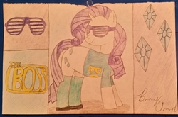 Size: 2752x1817 | Tagged: safe, artist:gumigamer94, rarity, g4, clothes, crossover, female, nxt, sasha banks, shutter shades, solo, sunglasses, t-shirt, wwe