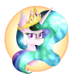 Size: 2061x2125 | Tagged: safe, artist:norica-official, princess celestia, pony, g4, female, high res, mare, portrait, simple background, solo, transparent background