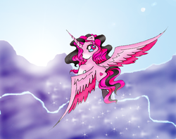 Size: 789x626 | Tagged: safe, artist:toolaroola, oc, oc only, alicorn, pony, g3, alicorn oc, art trade