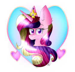 Size: 2100x2011 | Tagged: safe, artist:norica-official, princess cadance, g4, ear fluff, female, high res, portrait, simple background, solo, transparent background