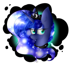 Size: 2227x2115 | Tagged: safe, artist:norica-official, princess luna, g4, ear fluff, female, high res, portrait, simple background, solo, transparent background