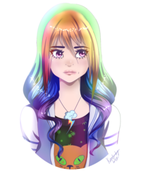 Size: 1700x2000 | Tagged: safe, artist:kontradaynway, rainbow dash, human, g4, female, humanized, simple background, solo, white background