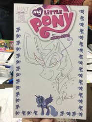 Size: 768x1024 | Tagged: safe, artist:andy price, idw, king sombra, alicorn, pony, g4, micro-series #10, my little pony micro-series, female, loki, male, mare, solo, traditional art