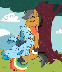 Size: 870x1015 | Tagged: safe, quibble pants, rainbow dash, g4, cuddling, cute, date, female, happy, holding, male, ship:quibbledash, shipping, sleeping, snoring, snuggling, straight