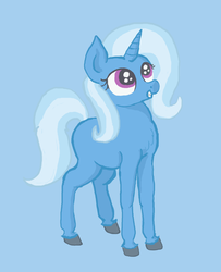 Size: 1013x1247 | Tagged: safe, artist:paskanaakka, derpibooru exclusive, trixie, pony, unicorn, g4, blank flank, female, filly, mare, solo