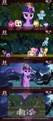 Size: 640x1440 | Tagged: safe, edit, edited screencap, screencap, applejack, fluttershy, pinkie pie, rainbow dash, rarity, spike, twilight sparkle, alicorn, pony, cinemare sins, friendship is magic, g4, princess twilight sparkle (episode), mane six, twilight sparkle (alicorn)