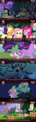 Size: 640x2160 | Tagged: safe, edit, edited screencap, screencap, applejack, discord, fluttershy, pinkie pie, rainbow dash, rarity, spike, twilight sparkle, alicorn, pony, cinemare sins, g4, princess twilight sparkle (episode), mane six, twilight sparkle (alicorn)