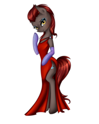Size: 1000x1250 | Tagged: safe, artist:yuntaoxd, oc, oc only, pony, bipedal, clothes, dress, gloves, solo