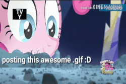 Size: 360x240 | Tagged: safe, edit, edited screencap, screencap, pinkie pie, earth pony, pony, g4, the cutie map, animated, caption, cutie map, female, gif with captions, google+, meme, tv-y