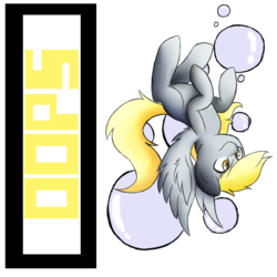 Size: 1280x1280 | Tagged: safe, artist:lyres-art, part of a set, derpy hooves, pegasus, pony, g4, bubble, cutie mark, cutie mark background, derpy's cutie mark, female, mare, oops, shirt design, simple background, solo, transparent background, upside down
