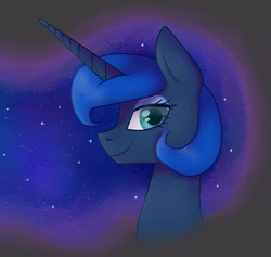 Size: 1082x1024 | Tagged: safe, artist:guodvaikmlp, princess luna, g4, bust, female, portrait, simple background, solo