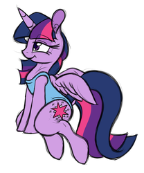 Size: 830x1000 | Tagged: safe, artist:ramott, twilight sparkle, alicorn, pony, g4, clothes, ear fluff, female, mare, one-piece swimsuit, sketchy, solo, swimsuit, twilight sparkle (alicorn)