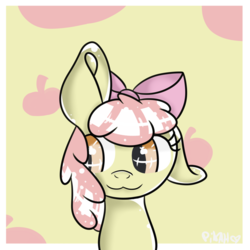 Size: 1024x1024 | Tagged: safe, artist:pikah-choo, apple bloom, g4, :3, adorabloom, bust, cute, female, floppy ears, portrait, solo