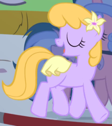 Size: 414x467 | Tagged: safe, screencap, drizzle, royal ribbon, pegasus, pony, unicorn, g4, the best night ever, animation error, background pony, female, mare, wingless