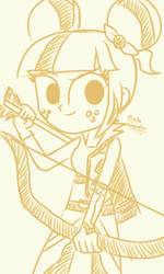 Size: 768x1280 | Tagged: safe, artist:psychodiamondstar, sour sweet, equestria girls, g4, female, monochrome, solo