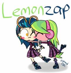 Size: 626x643 | Tagged: safe, artist:psychodiamondstar, indigo zap, lemon zest, equestria girls, g4, female, lesbian, ship:lemonzap, shipping