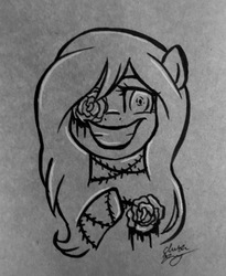 Size: 750x913 | Tagged: safe, artist:chelseaz123, oc, oc only, grayscale, monochrome, solo, vent