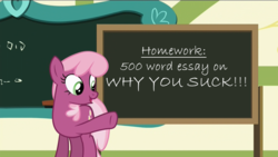 Size: 1280x720 | Tagged: safe, cheerilee, g4, my little pony: friendship is magic, the cart before the ponies, cheerilee's blackboard, exploitable meme, meme