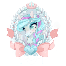 Size: 800x800 | Tagged: safe, artist:parfywarfy, oc, oc only, oc:crystal heart, pony, bust, female, mare, portrait, simple background, solo, transparent background