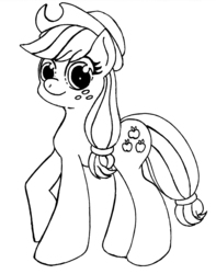 Size: 1969x2494 | Tagged: safe, artist:malamol, applejack, g4, female, monochrome, simple background, solo, white background