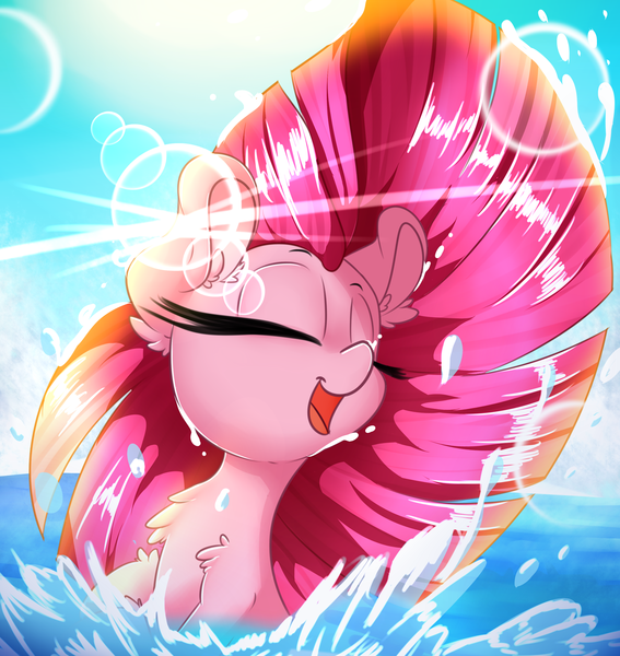 Cute Colorful Porn - 1221707 - safe, artist:madacon, pinkie pie, earth pony, pony, amazing,  beautiful, color porn, cute, eyes closed, fabulous, female, fluffy, happy,  lens flare, majestic, mare, ocean, open mouth, playing, pretty, smiling,  solo, splashing,