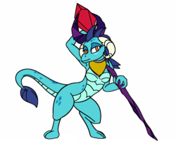 Size: 1280x1022 | Tagged: safe, artist:mr square, princess ember, dragon, g4, armpits, bloodstone scepter, breasts, busty princess ember, dragon lord ember, featureless breasts, female, looking at you, simple background, solo, transparent background