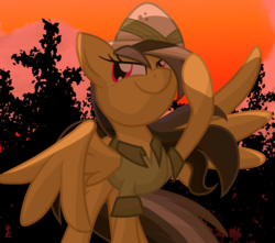 Size: 1700x1500 | Tagged: safe, artist:geraritydevillefort, daring do, g4, clothes, female, hat, raised hoof, solo