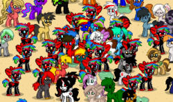 Size: 616x364 | Tagged: safe, pony, pony town, ocs everywhere, pone