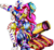 Size: 3711x3395 | Tagged: safe, artist:brother-lionheart, pinkie pie, oc, oc:april lady, oc:smile, g4, high res, jojo pose, jojo's bizarre adventure, party cannon, stand, tank (vehicle)