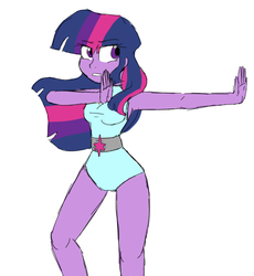 Size: 661x719 | Tagged: safe, artist:mirisihlon3, twilight sparkle, equestria girls, g4, armpits, female, humanized, leotard, simple background, solo