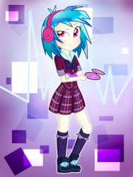 Size: 1920x2560 | Tagged: safe, artist:lorepeepsblue, dj pon-3, vinyl scratch, equestria girls, g4, clothes, clothes swap, crystal prep academy uniform, female, school uniform, solo