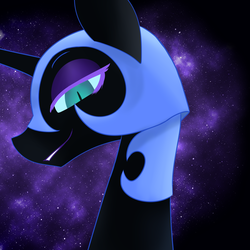 Size: 1250x1250 | Tagged: safe, artist:lunar-march, nightmare moon, g4, bust, female, portrait, solo
