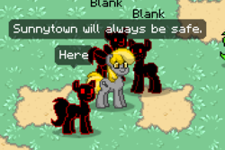 Size: 362x242 | Tagged: safe, oc, oc only, oc:ruby, oc:ruby (story of the blanks), earth pony, pony, undead, zombie, zombie pony, pony town, story of the blanks, blank flank