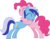 Size: 10000x7834 | Tagged: safe, artist:trildar, minuette, pinkie pie, earth pony, pony, unicorn, amending fences, g4, .svg available, ^^, absurd resolution, bipedal, bipedal leaning, cute, eyes closed, hug, leaning, simple background, transparent background, vector
