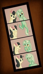 Size: 1974x3348 | Tagged: safe, artist:galgalgo, bon bon, lyra heartstrings, sweetie drops, human, g4, duo, humanized, photo booth, uncanny valley